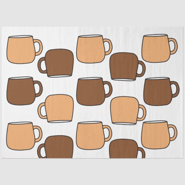 Kaffeetassen-Muster Seidenpapier (Vorderseite)