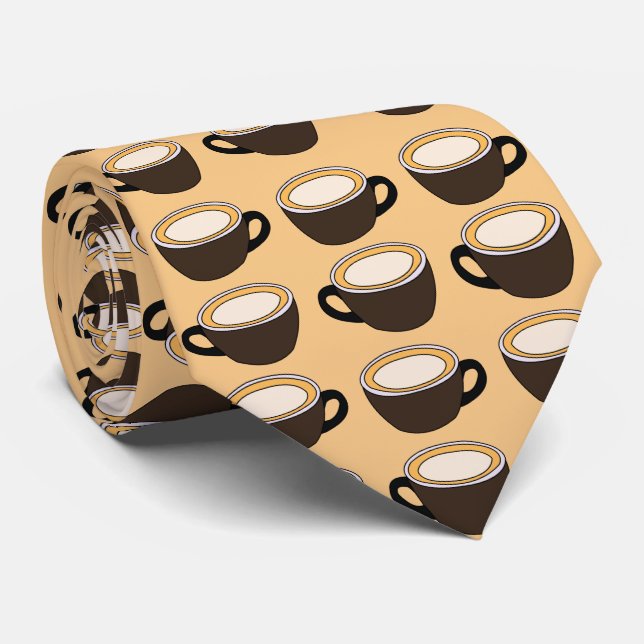 Kaffeetassenmuster Krawatte (Gerollt)
