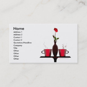 Kaffeetisch und Rose Visitenkarte