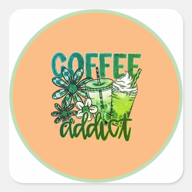 Kaffeetoter | Süße Kaffeeliebhaberin  Quadratischer Aufkleber (Vorderseite)