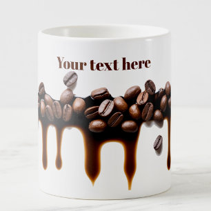 Kaffeetrinken aus Kaffeebohnen, benutzerdefinierte Kaffeetasse
