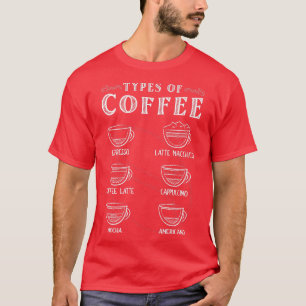 Kaffeetypen Barista Kaffeekuppen Lover Men Wome T-Shirt