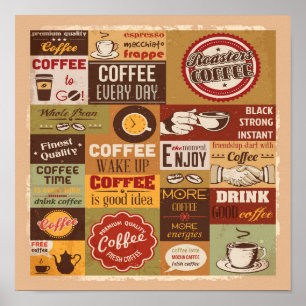 Kaffeetyppografie Poster