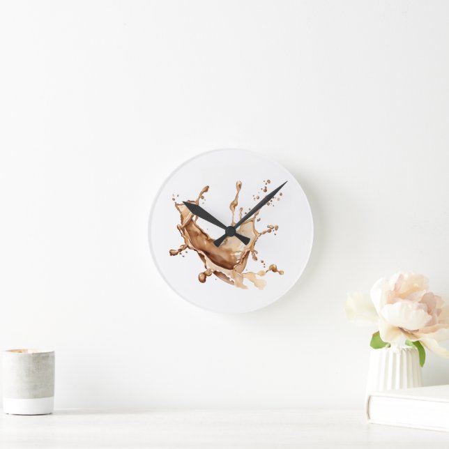 Kaffeeunfall Runde Wanduhr (Zuhause)