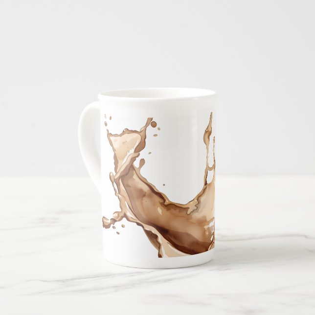 Kaffeeverguss Prozellantasse (Vorderseite Links)