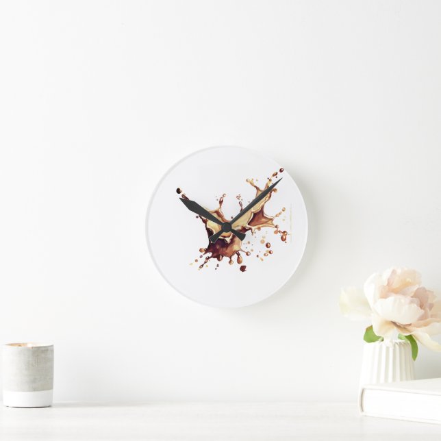 Kaffeeverguss Runde Wanduhr (Zuhause)