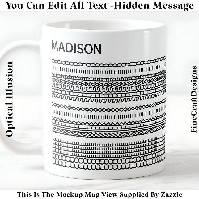 Kaffeeversteckte Nachricht Name 101B Modern Kaffeetasse (Von Creator hochgeladen)