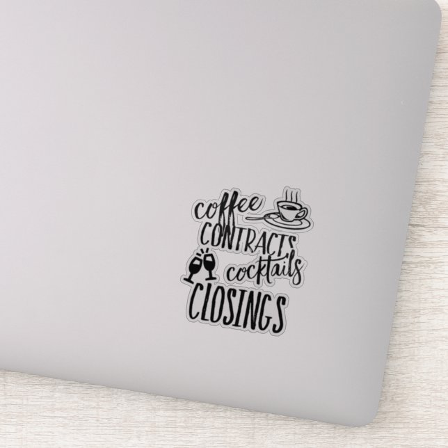 Kaffeeverträge Cocktails schließen Realtor Aufkleber (Detail)