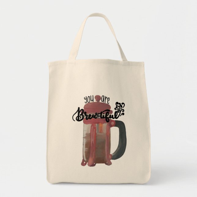 Kaffeewatercolor-Taschen-Tasche Tragetasche (Vorne)