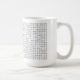 Kaffeewort-Suchpuzzlespiel Kaffeetasse