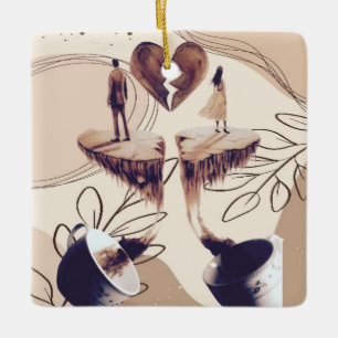 Kaffeezeit, alles was wir brauchen ist Kaffee, Kaf Keramikornament
