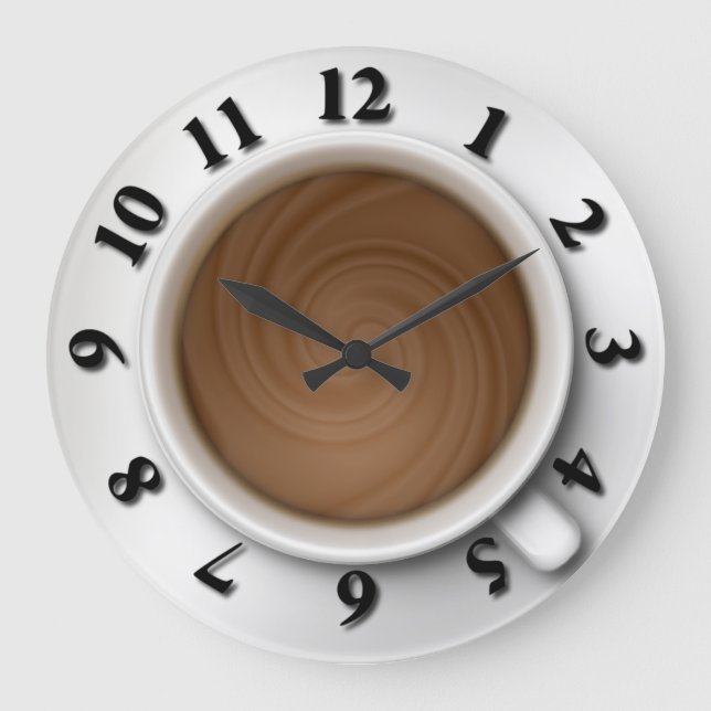 Kaffeezeit Große Wanduhr (Vorderseite)