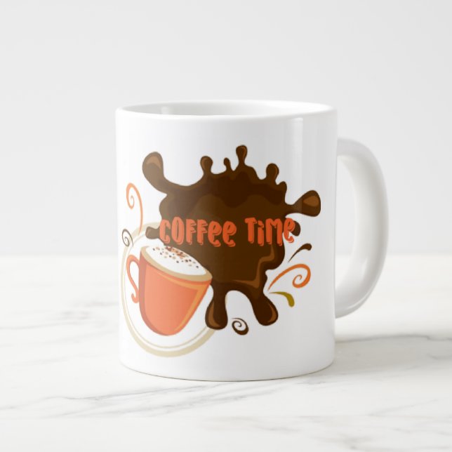 Kaffeezeit - Jumbo-Tasse (Vorderseite Rechts)