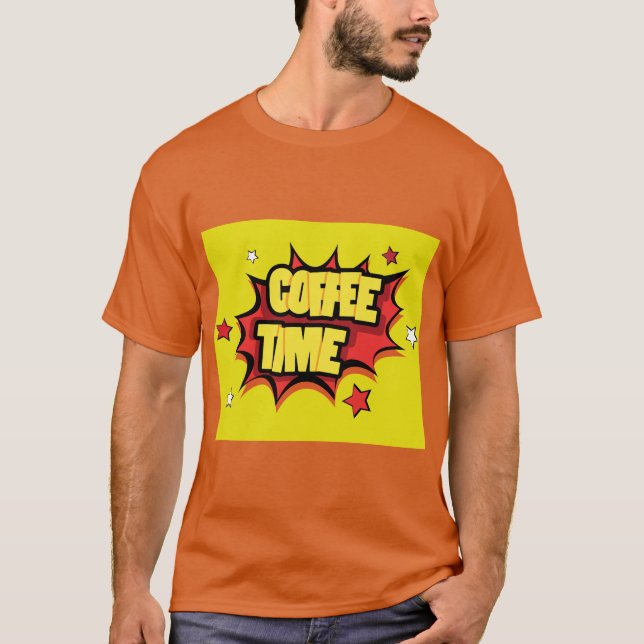Kaffeezeit mit Cartoon Platsch T-Shirt (Vorderseite)