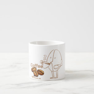 Kaffeezeit - Niedliche Kaffeeban-Illustration Espressotasse