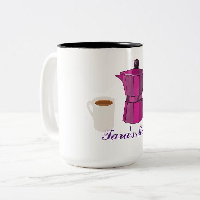 Kaffeezeit Zweifarbige Tasse (Vorderseite Links)