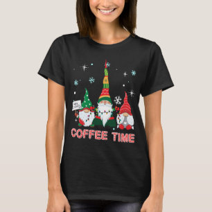 Kaffeezeiten mit drei Gnomen frohe Weihnachtscos T-Shirt