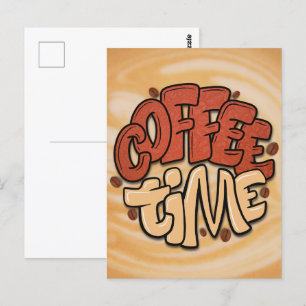 Kaffeezeitwörter für Milchschaum Postkarte