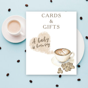 Kaffeezubereitung Baby Shower Karten und Geschenke Poster