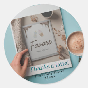 Kaffeezubereitung Baby Shower Klassisch Runder Aufkleber