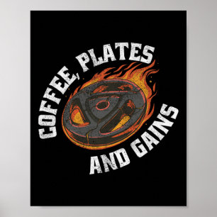Kaffeezubereitung Teller erhalten Gymnastikhandsch Poster