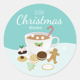 Kaffefeiertag der Weihnachtsplätzchen und der Runder Aufkleber