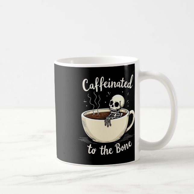 Kaffeinig auf den sonnigen Skelettkaffee Lover Kaffeetasse (Rechts)