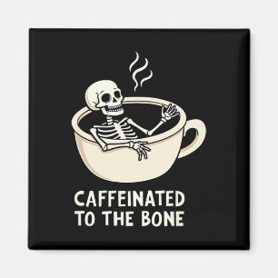 Kaffeinig auf den sonnigen Skelettkaffee Lover Magnet