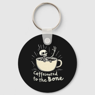 Kaffeinig auf den sonnigen Skelettkaffee Lover Schlüsselanhänger