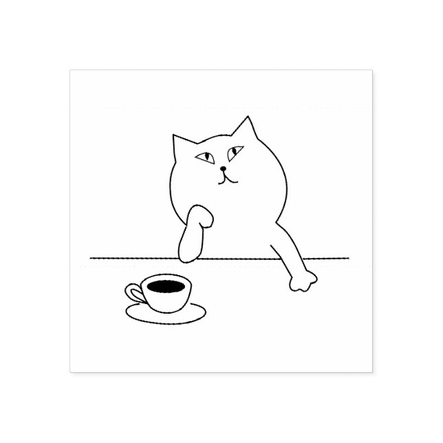 KAFFEKAFFEKATZE NIEDLICHE RUBBER-BRIEFMARKE GUMMISTEMPEL (Prägung)