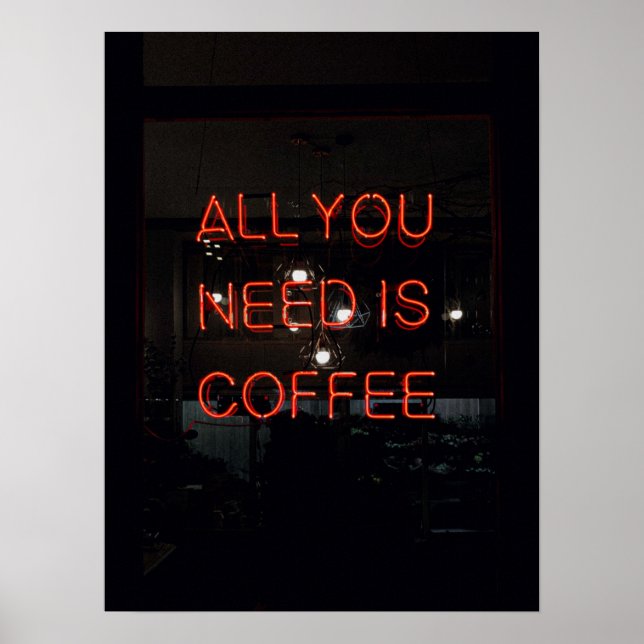 KAFFELOVER QUOTE RED BLACK POSTER (Vorne)