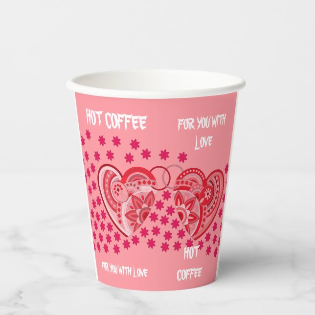 KAFFEPAPIERCUP FÜR DIE LIEBE PAPPBECHER (Vorderseite)