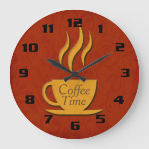 Kaffezeit Elegante Schöne Küche Große Wanduhr
