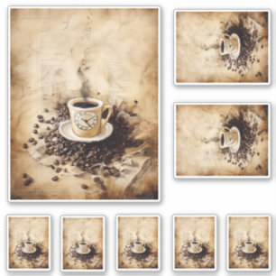 Kaffezeit für eine Tasse Aufkleber