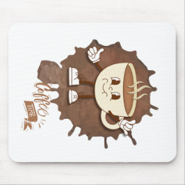 **Kaffezeit – Süße lächelnde Tasse Dampf Mousepad