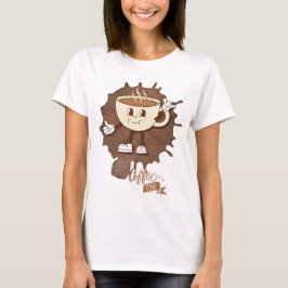 **Kaffezeit – Süße lächelnde Tasse Dampf T-Shirt