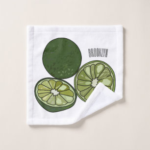 Kaffir Limon Cartoon Illustration Badhandtuch Set