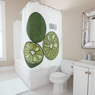 Kaffir Limon Cartoon Illustration Duschvorhang