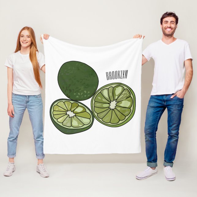 Kaffir Limon Cartoon Illustration Fleecedecke (Beispiel)