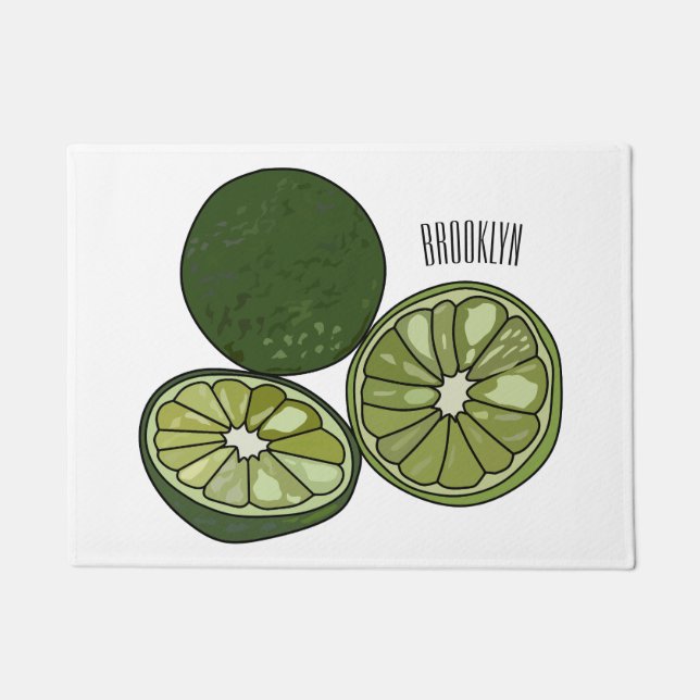 Kaffir Limon Cartoon Illustration Fußmatte (Vorderseite)