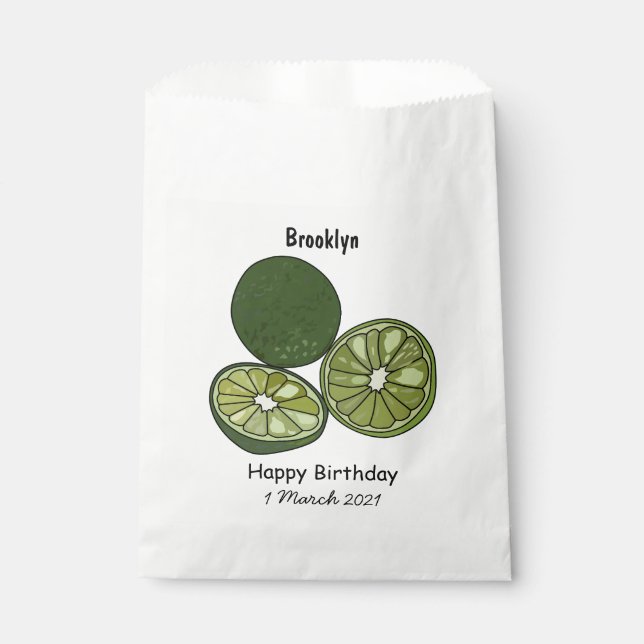 Kaffir Limon Cartoon Illustration Geschenktütchen (Vorderseite)