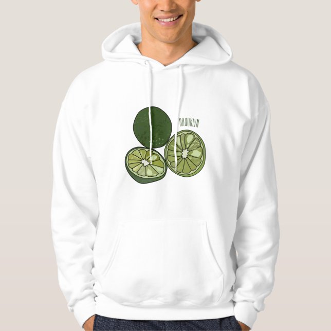 Kaffir Limon Cartoon Illustration Hoodie (Vorderseite)