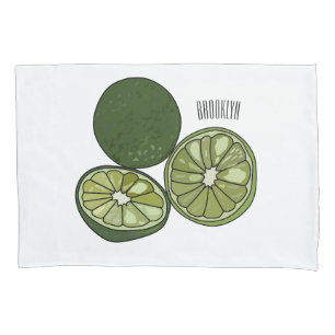 Kaffir Limon Cartoon Illustration Kissenbezug