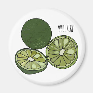 Kaffir Limon Cartoon Illustration Magnet