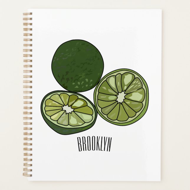 Kaffir Limon Cartoon Illustration Planer (Vorderseite)