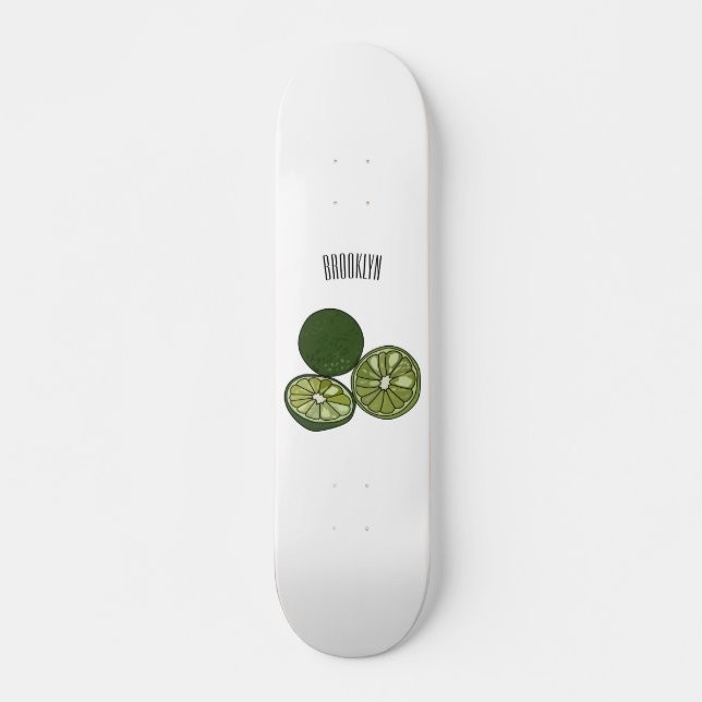 Kaffir Limon Cartoon Illustration Skateboard (Vorne)