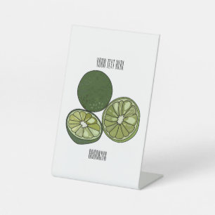 Kaffir Limon Cartoon Illustration Sockelschild