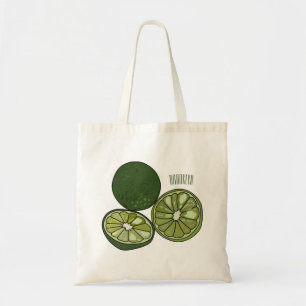 Kaffir Limon Cartoon Illustration Tragetasche