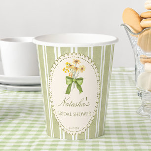 Käfig Grünstreifen Brautparty mit Monogramm Pappbecher