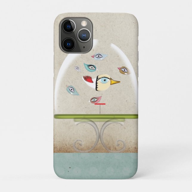 Käfigvögel TURQUOISE Beige Case-Mate iPhone Hülle (Rückseite)